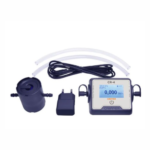 Equipamento Calibrador digital, mangueiras de Tygon e câmara de calibração